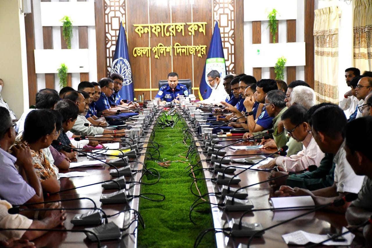 আসন্ন দুর্গাপূজা উপলক্ষে আইনশৃঙ্খলা বিষয়ক মতবিনিময় সভা অনুষ্ঠিত”