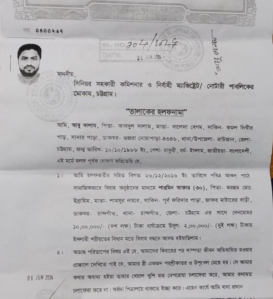 তালাকের দীর্ঘ দিন পর শারমিন কর্তৃক 'যৌতুকের জন্য কথিত মারধরের অভিযোগ