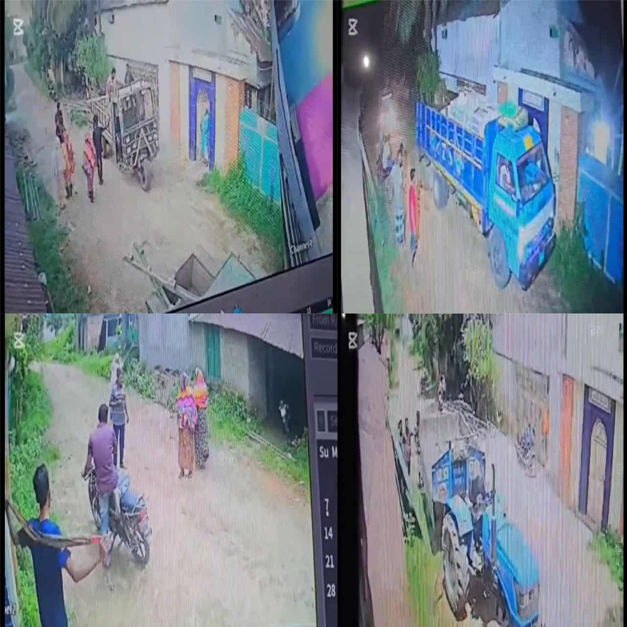 নওগায়  ভাইয়ের তিনটি গোডাউন ও বাসা লুট করলো বড় তিন বোন ও তাদের স্বামীরা  প্রমাণ মিললো সিসিটিভি ফুটেজেঃ