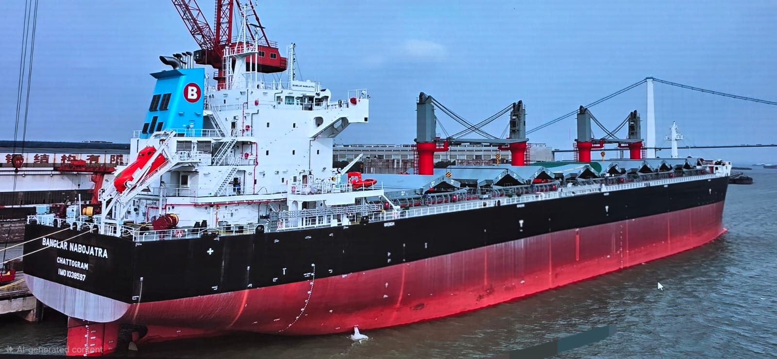 বাণিজ্যিক যাত্রা শুরু করল বিএসসি’র নব অধিগৃহীত জাহাজ ‘এমভি বাংলার নবরাত্রা’